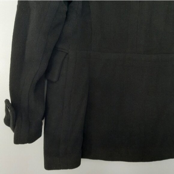 JONES NEW YORK Wool Cashmere Blend Winter Peacoat Button Down Jacket Black Sz 12 - Picture 9 of 10